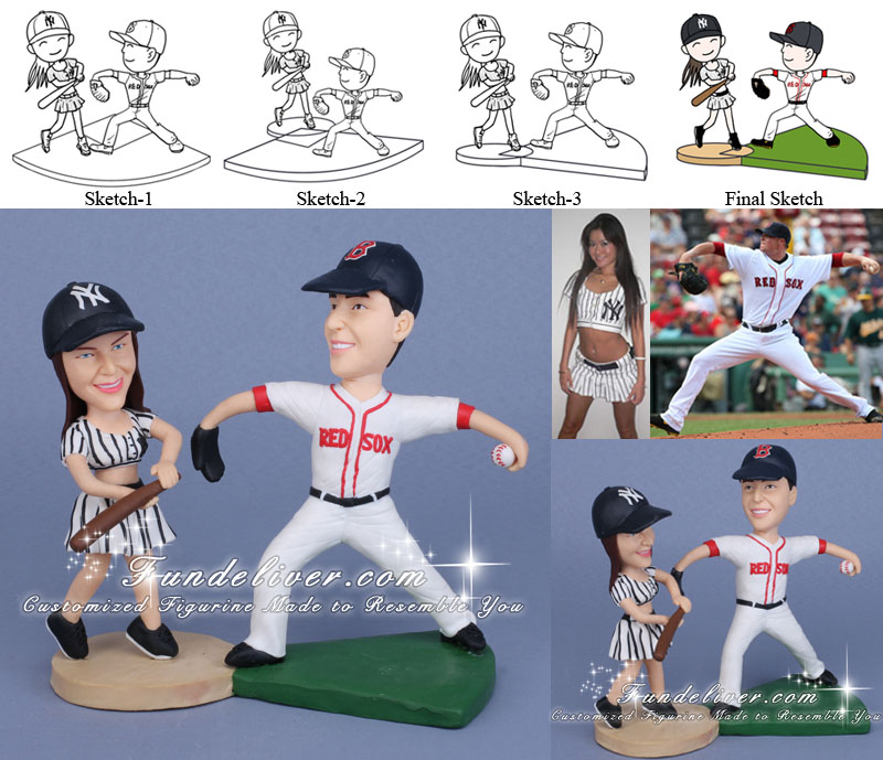 Red Sox Wedding Cake Topper